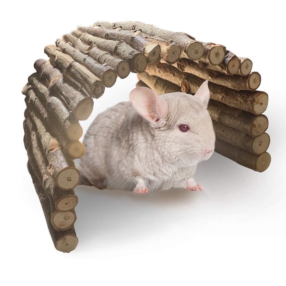 Guinea Pig Wooden Ladder Bridge Rabbits Hideout, House, Tunnel, Rodents Chew Toys for Bunny, Chinchillas, Hedgehogs, Ferrets,(20*10cm)