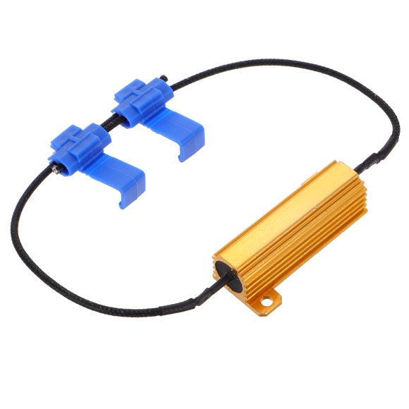KALLORY 1Jgo Resistor De Carga 50W 6Ohm Para Señal LED Con Cubierta De Aluminio Dorado Universal Para Auto