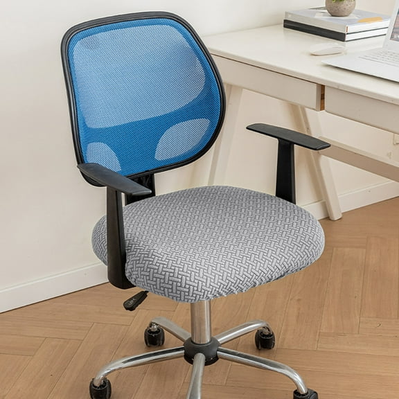 Darzheoy Non-Slip Round Bar Stool Cover with Elastic Bands, Durables Nylon Spandex Seat Cover for Chairs, Easy to Install & Clean, for 18.9x14.17 Inch, Gray