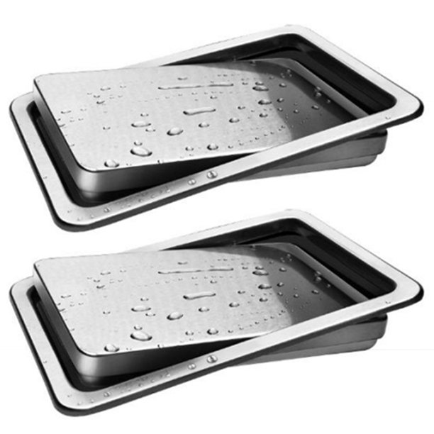 2X Stainless Steel Garbage Flap Lid Trash Bin Cover Flush BuiltIn