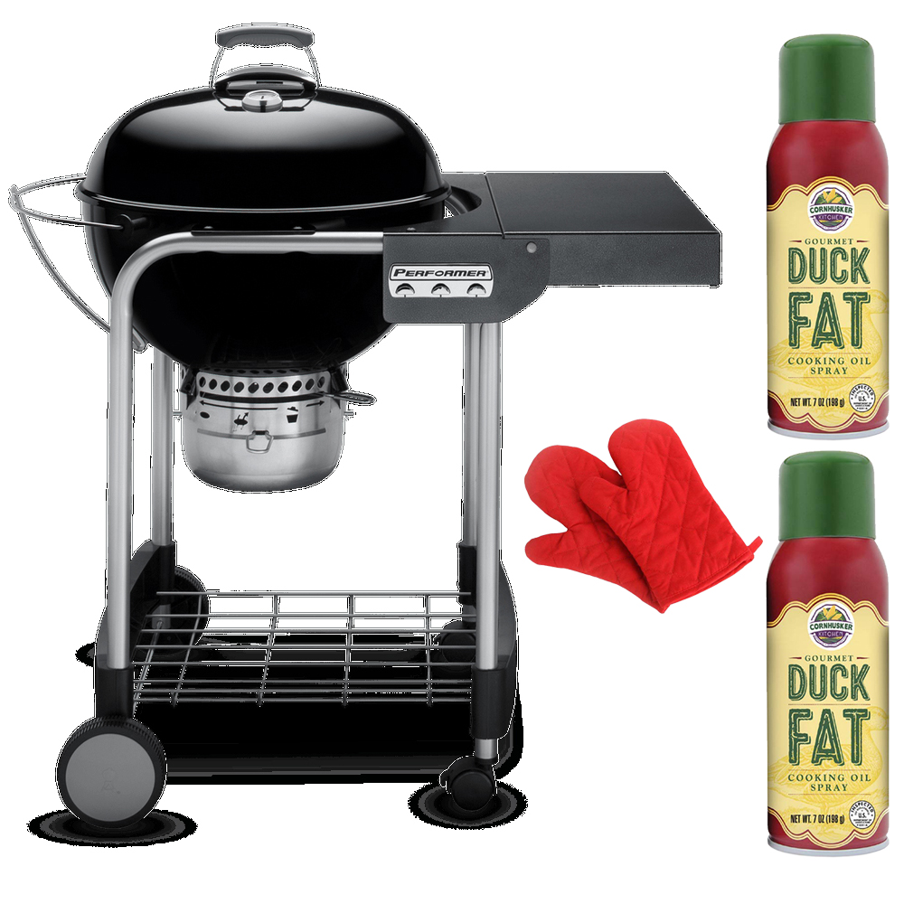 er 15301001 Performer Charcoal Grill 22Inch Black Bundle with 2x