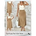 thumbnail image 7 of Hibeli Women Satin High Waisted Zippered Solid Color A-Line Skirt, 7 of 7