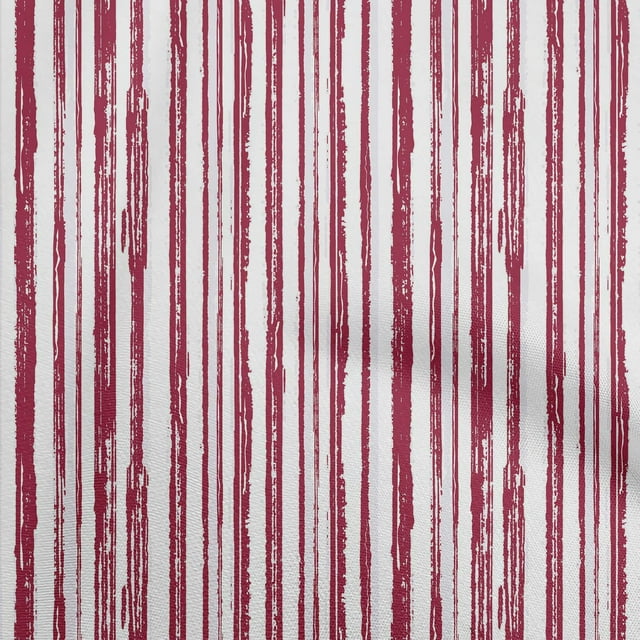 oneOone Cotton Jersey Maroon Fabric Striped Line Sewing Craft Projects Fabric Prints By Yard 58 Inch Wide