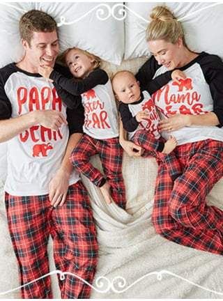 Mama Bear Women Christmas Red Plaid Pajama Family' Sticker
