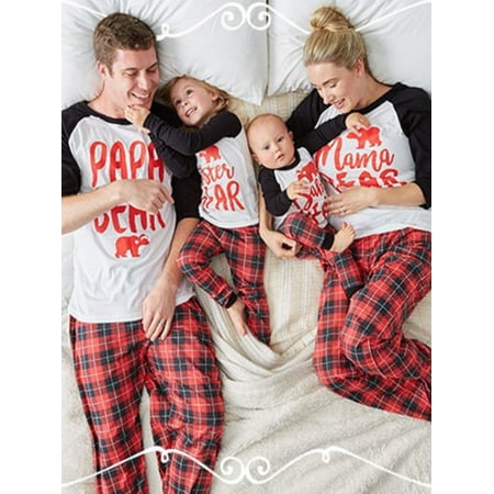 

Papa Mama Kids Baby Bear Family Matching Christmas Pajamas Sleepwear Homewear Sets