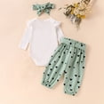 thumbnail image 4 of BLVB Newborn Baby Girl Clothes Ruffle Long Sleeve Romper Tops Pants Headband Infant Cute Heart Print Fall Outfits, 4 of 7