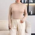 thumbnail image 4 of fatyb Plus Size Tops for Women Mock Neck Casual Undershirts Long Sleeve Pullover Comfortable Shirts, 4 of 7