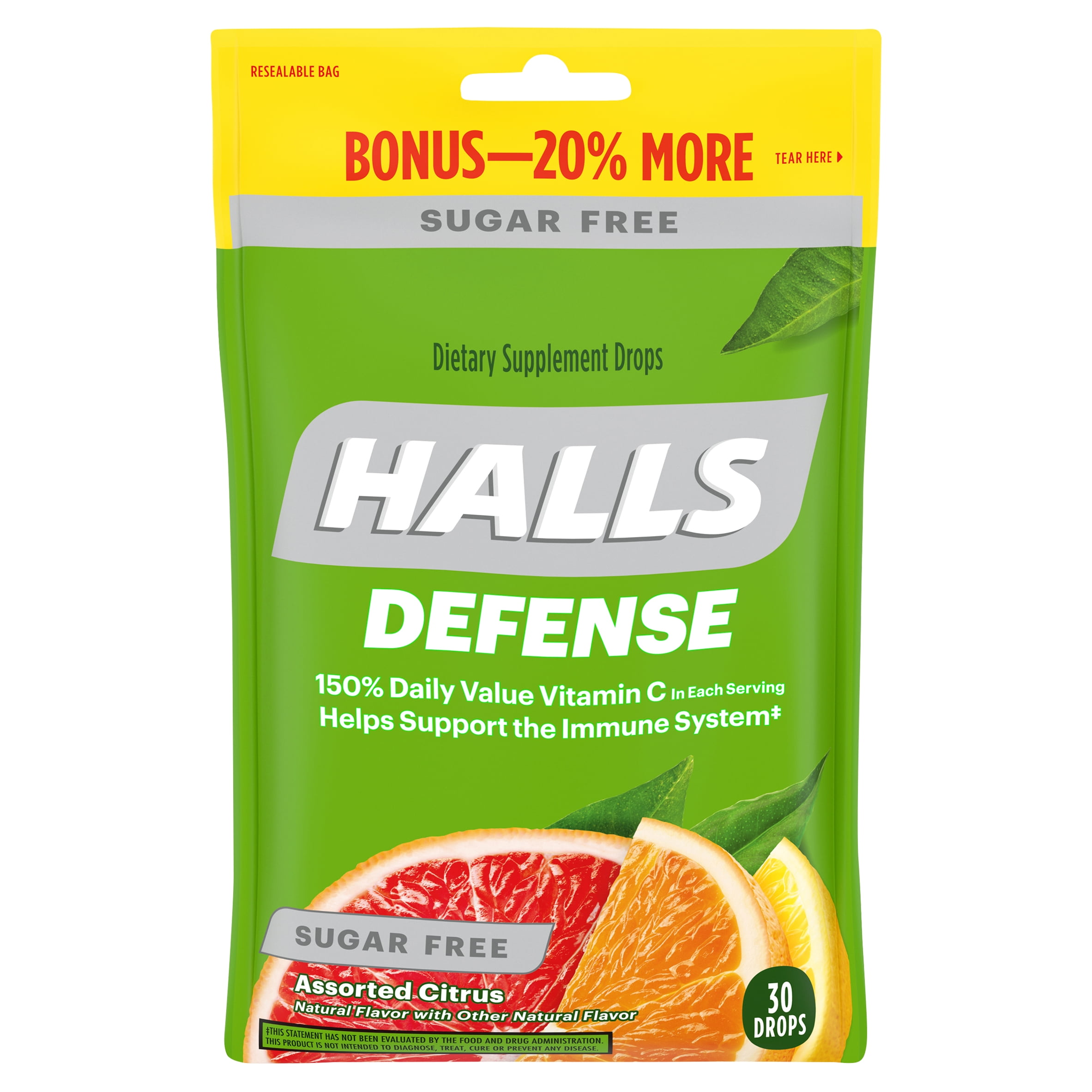 HALLS Defense Assorted Citrus Cough Drops 3.28 oz