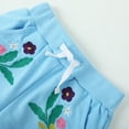 thumbnail image 3 of HILEELANG Toddler Girls（Age:12M-7Y) Cotton Joggers Sweatpants Floral Embroidery Drawstring Waist and Pockets-Pink Blue Casual Athletic Pants for Kids 3T, 3 of 8