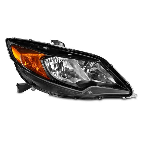AKKON - Fit 2014-2015 Honda Civic Coupe 14-15 OE Style Halogen Type Headlight Headlamp Black Passenger Right Side
