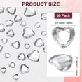 thumbnail image 3 of Paquete de 50 Rhinestone en forma de corazón, pegatinas de acrílico de 18 mm para manualidades/pintura/joyería, gemas de plástico de respaldo plano [Blanco], 3 of 6