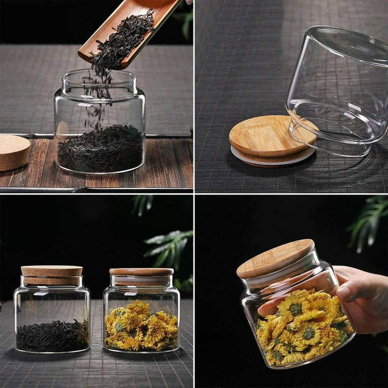 CZFWin Glass Flour Container with Airtight Bamboo Lid, Large Glass Foo –  SHANULKA Home Decor