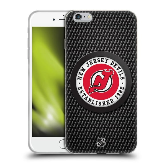 Head Case Designs Officially Licensed NHL New Jersey Devils Puck Texture Soft Gel Case Compatible with Apple iPhone 6 Plus / iPhone 6s Plus