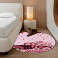 thumbnail image 3 of Round Area Rug 4 Ft, Valentine's Day Washable Non-Slip Circle Carpet for Living Room/Bedroom, Romantic Love Roses Truck Ombre Pink Low-Profile Crawling Mats Collection Rugs for Indoor, 3 of 7