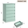 thumbnail image 2 of 5 Drawer Dressers for Bedroom, Chest of Drawers with Deep Drawers, Large Double Dresser for Closet with Wide Top, Tall Wooden Dresser for Living Room, Hallway, Kids Room, Green, 2 of 8