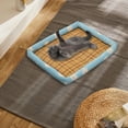 thumbnail image 6 of Eoozwa Summer Pet Bed Wicker Woven Mat Bed Pad Summer Nests Chew Resistants Dog and Cats Bed Ice Pad with Printed Border Antis Slip and Moistures Proof Pet, 6 of 6