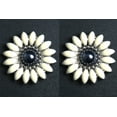 thumbnail image 3 of Set Of 8 Western Screw Back Concho 1.25 In White Floral Silver Saddle, 3 of 4