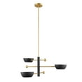 thumbnail image 7 of Meridian M100143MBKNB 3-Light Chandelier in Matte Black and Natural Brass, 7 of 7