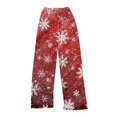 thumbnail image 4 of Women's Casual Christmas Printed Plush Pants, Full Length Long Trousers for Winter Wear, Soft and Warm Fleece Material with Festive Design for Women,Wine,L, 4 of 5