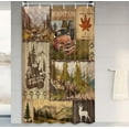 thumbnail image 5 of Rustic Shower Curtain, Country Woodland Mountain Bear Deer Decor Shower Curtains Set with Hooks, Western Farmhouse Fabric Bathroom Curtains, 36X72 Inches, 5 of 6