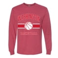 thumbnail image 2 of Wild Bobby City of Washington Basketball Fantasy Fan Sports Mens Long Sleeve Shirt, Vintage Heather Red, XX-Large, 2 of 5