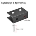 thumbnail image 3 of Soporte de estante de vidrio ajustable, clip rectangular de aleación de aluminio para vidrio de 8-10mm de grosor, 38.8x26x16mm con tornillos, 4pcs, 3 of 4