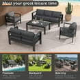 thumbnail image 3 of Tolead Outdoor Aluminum Patio Furniture Set with 5" Cushion & Wide Armrest & Backrest, Balcony, Garden, Dark Gray, 3 of 7