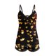 thumbnail image 4 of Gibobby camisones de talla grande Camisola sexy para mujer, conjunto de 2 piezas, estampado de amor, ropa de dormir, encaje sin espalda, lencería, pantalones calientes, traje (Amarillo, M), 4 of 5