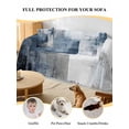 thumbnail image 4 of Blue Sofa Covers for 2-3 Cushion Couch L-Shaped Sectional, Retro Oil Painted Modern Abstract Art Washable Sofa Covers Slipcover for Living Room Furniture, Couch Cover Blanket 71"x134", 4 of 9