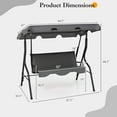 thumbnail image 3 of Gymax 3-Person Swing Chair Porch Swing Seat w/ Adjustable Canopy Removable Cushion Gray, 3 of 9