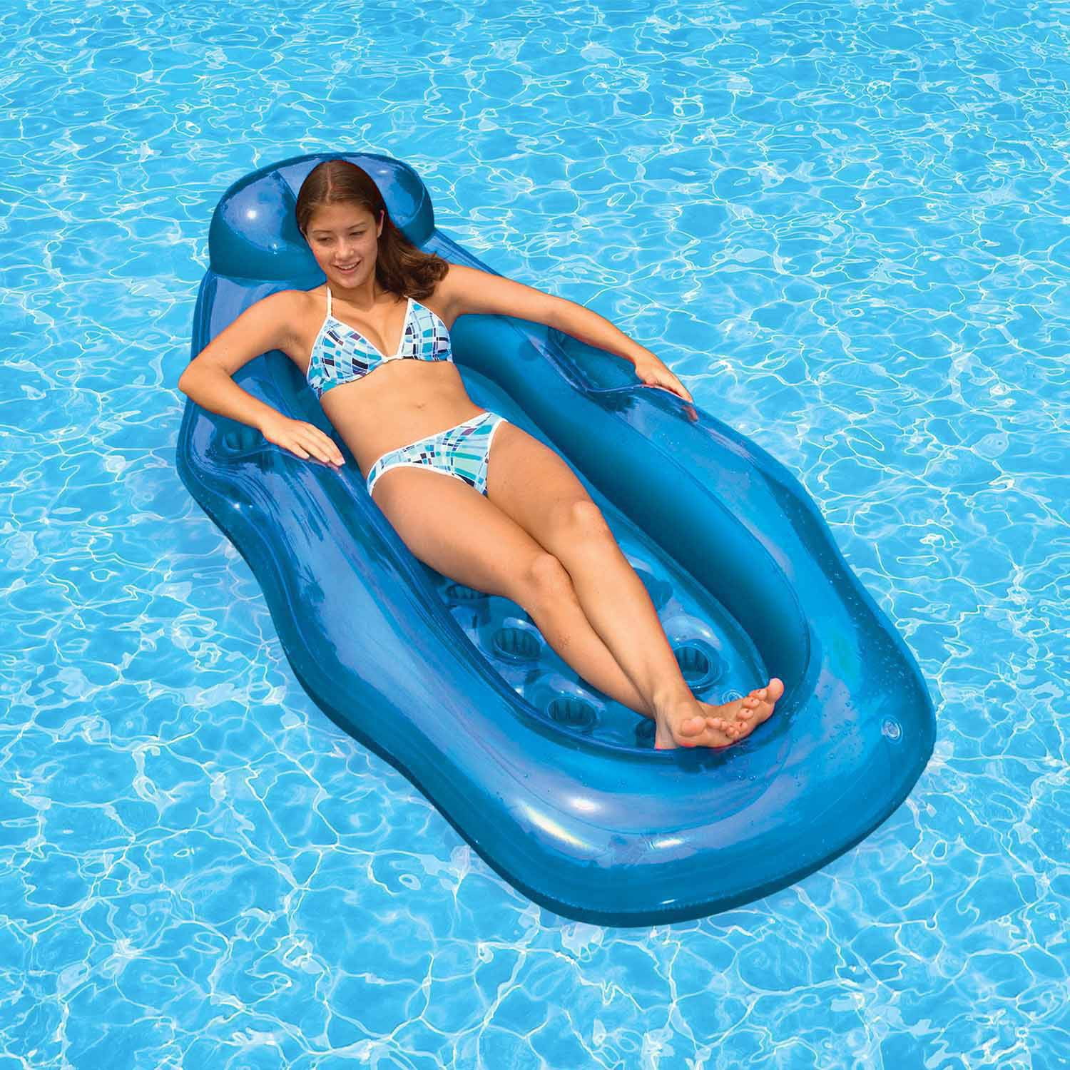 Poolmaster Blue Riviera Wet/Dry Sun Lounge