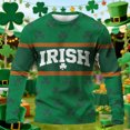 thumbnail image 4 of Camisa de Día de San Patricio Hombres de Manga Larga de Manga Larga Cuello Redondo Tops Casuales para Fiesta Festival Vacaciones Viajes Calle Uso Diario Camisetas de Hombre Casual Estiloso Verano, 4 of 6