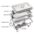 thumbnail image 4 of Dextrus 8-Piece 9L/9.5Q Stainless Steel Buffet Warmer Set with Fuel Holder & Water Pan for Events, 4 of 8