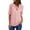 Light Pink, variant on Tejiojio Womens Plus Size Chiffon Shirt 3/4 Rolled Sleeve Casual Tunic Tops Zipped V Neck Blouses Shirts for Women Fall/Winter Basic Clothes