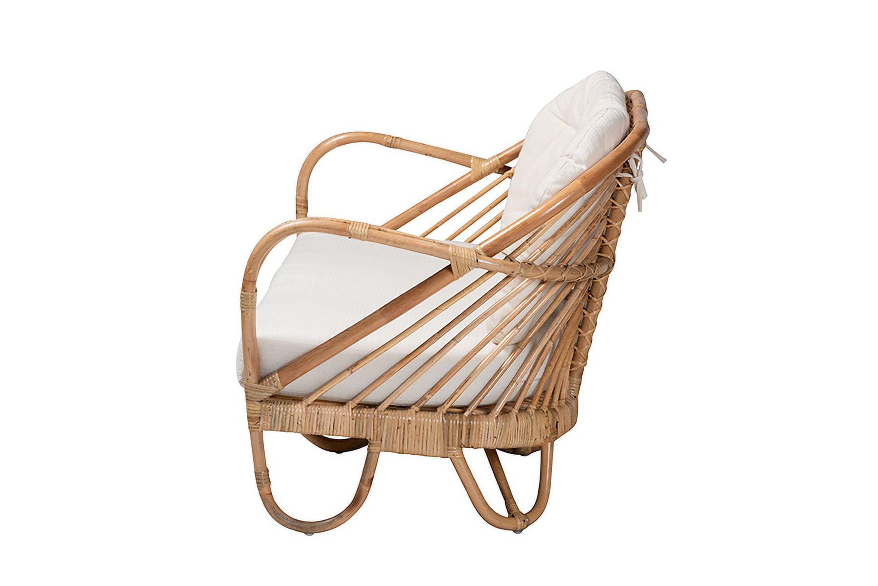 bali & pari Aliane Rattan BOHO Loveseat, Natural Brown