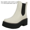 thumbnail image 2 of Soda Women's Yossi Chelsea Pull On Chunky Platform Block Heel Ankle Bootie, White, 7.5 M US, 2 of 4