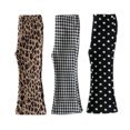 thumbnail image 3 of 3Pcs Girls Checked Flare Pants Leopard Dot Print Casual Bell Bottom Trousers Elastic Waist Lightweight Summer Bottoms 1-12 Years, 3 of 5