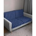 thumbnail image 3 of Navy Blue Striped Couch Cushion Covers Stretch, Washable Sofa Seat Covers Individual Seat Cushion Sofa Slipcovers Modern Abstract Art Geometric Stripes Couch Cover Furniture Protector L-1PCS, 3 of 7