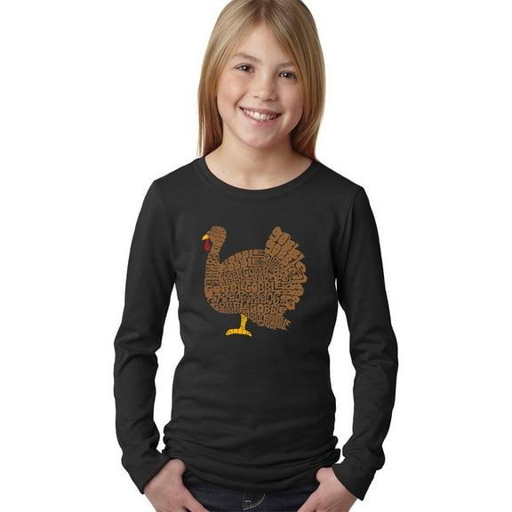 Thanksgiving - Girl's Word Art Long Sleeve T-Shirt