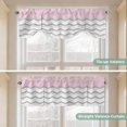 thumbnail image 5 of Grey Chevron Tie Up Valance Curtains for Windows, Kitchen Curtains Window Treatments, Geometric Pink Print Wavy Striped White Short Window Shades Valances for Bedroom Bathroom Cafe 54"x18", 5 of 8