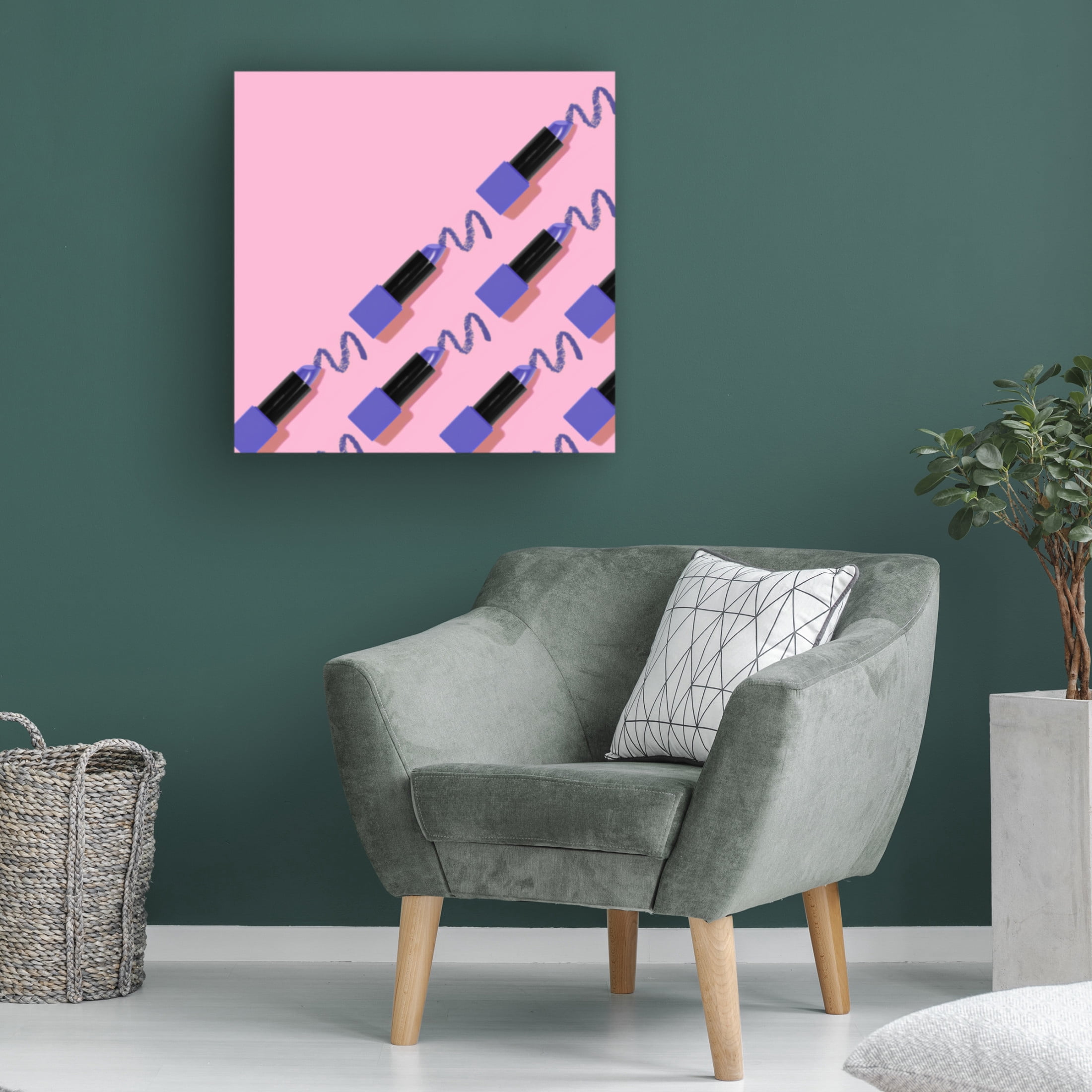 Canvas Wall Art - Julia Ramiro 'Lipstick' Wall Art for Living Room, Bedroom, or Office Décor by Trademark Fine Art - 14 x 14 Inches