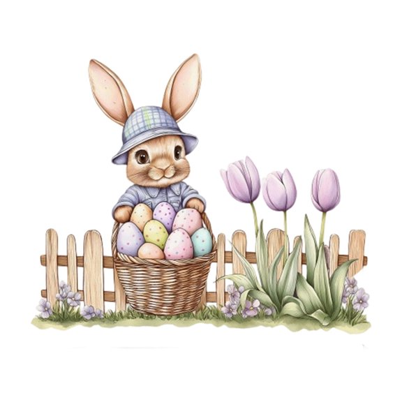 Easter Theme Bunny Egg Wall Decal Sticker Set F Self Adhesive Waterproof Pvc Art For Holiday Room Decor