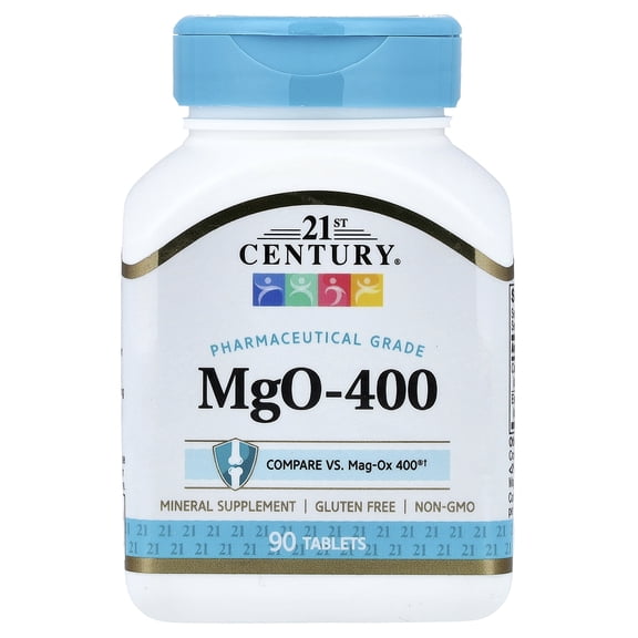 21st Century MgO Magnesium Oxide Tablets, 400 mg, 90 count