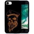 thumbnail image 1 of Case Yard Wooden Case for iPhone-SE Soft TPU Silicone cover Slim Fit Shockproof Wood Protective Phone Cover for Girls Boys Men and Women Supports Wireless Charging Sailor Skull Design, 1 of 7