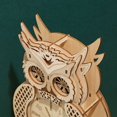 thumbnail image 3 of Kits creativos de modelos de reloj de búho 3D, reloj de escritorio de rompecabezas de madera, madera mecánica práctica, 3 of 5
