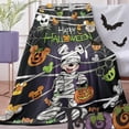 thumbnail image 6 of Happy Halloween Mummy Cartoon Mouse Flannel Blanket, suitable for sofa bedroom office or camping, suitable for all seasons 60*50, 6 of 7