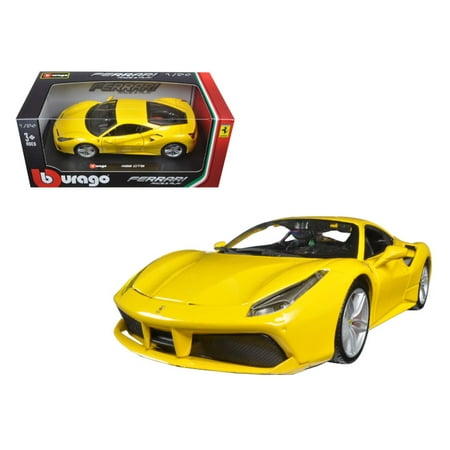 Ferrari 488 Gtb Yellow 124 Diecast Model Car By Bburago