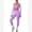 Purple, variant on IDOPIP Workout Sets for Women 3 Piece Long Sleeve Shrug with Seamless Halter Sports Bra High Waist Leggings Gym Yoga Active Outfits M Black