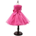 thumbnail image 4 of USNSM (1-10 Years) Children's Fashion Cute Dress Girl Sleeveless Soft Comfy Princess Dress Bow Mesh Tulle Dress Hot Pink 6-7 Years, 4 of 5