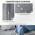 thumbnail image 4 of 5 Piece Grey PE Rattan Patio Furniture Set, Outdoor Wicker Sectional Sofa with 4" Thick Cushions & Tempered Glass Coffee Table, Large Conversation Set for Garden, Deck, Porch, 4 of 7